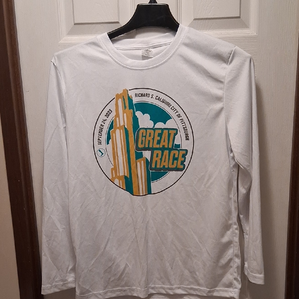 Great Race White Long Sleeve Tee